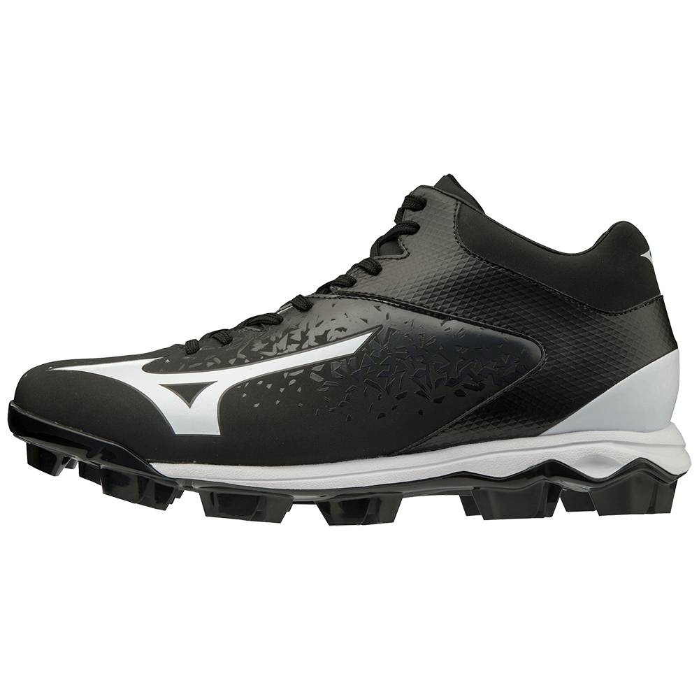 Mizuno Select Nine TPU Mid Cut Molded Férfi Stoplis Cipő Fekete/Fehér PDB710396